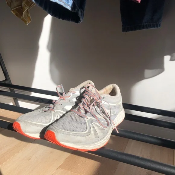 New Balance Women's Gray and Orange Running Sneakers - Picture 9 of 10